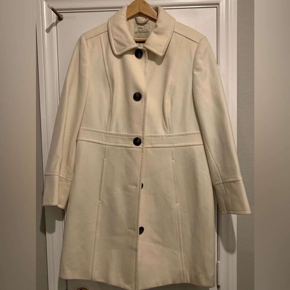 Off white pea coat. XL